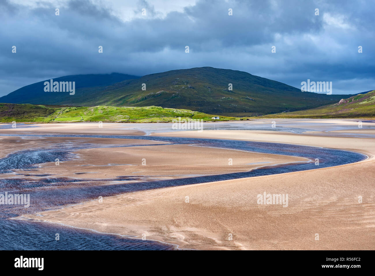 Strait Kyle of Durness at low tide, Durness, Sutherland, Highlands, Scotland, United Kingdom Stock Photo