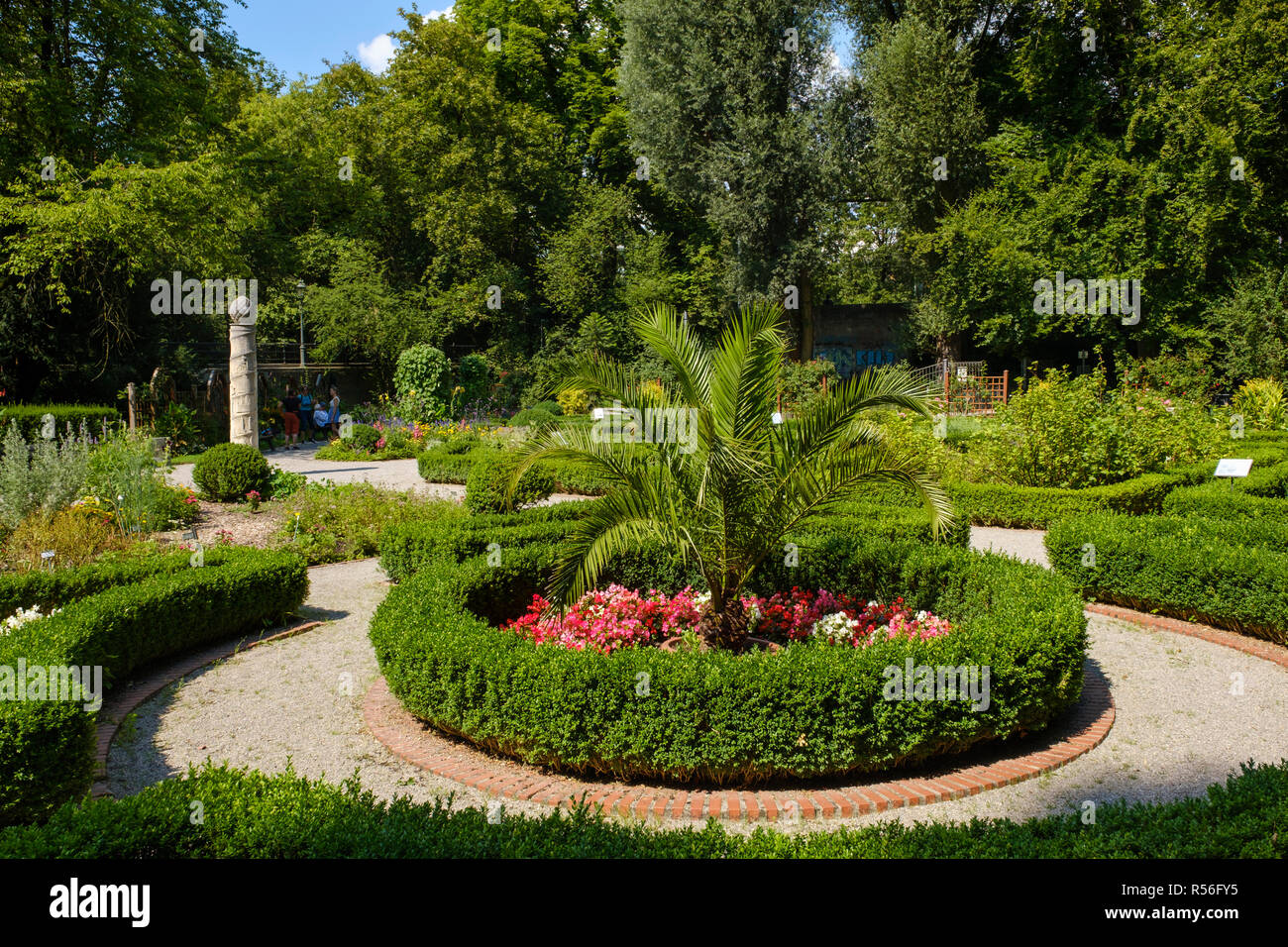 Herb garden at the Red Gate, Augsburg, Swabia, Bavaria, Germany Stock Photo