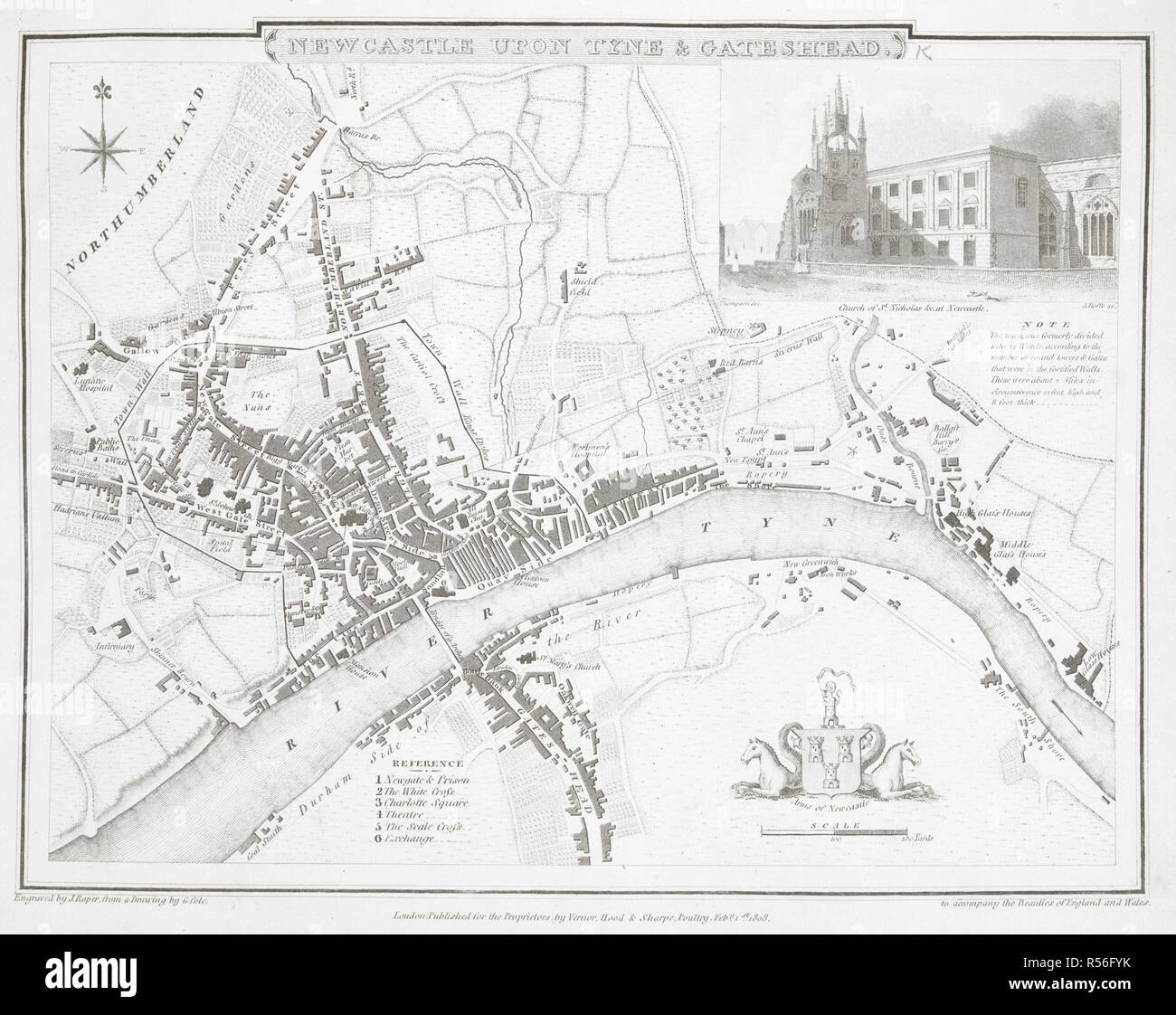 A plan of Newcastle upon Tyne & Gateshead. Newcastle upon Tyne