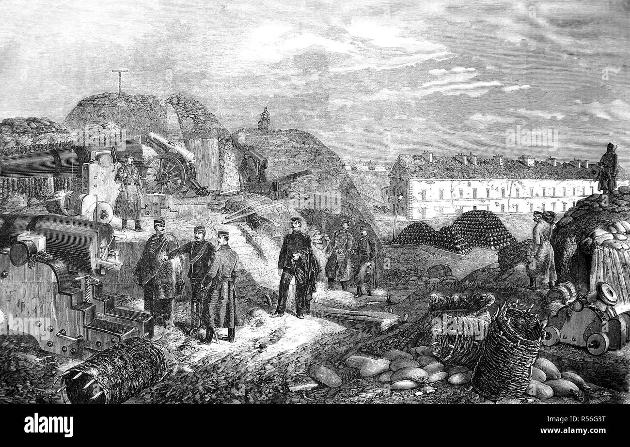 In the Fort de Nogent near Paris after the occupation by Württemberg troops, Franco-German War 1870/71, woodcut, France Stock Photo