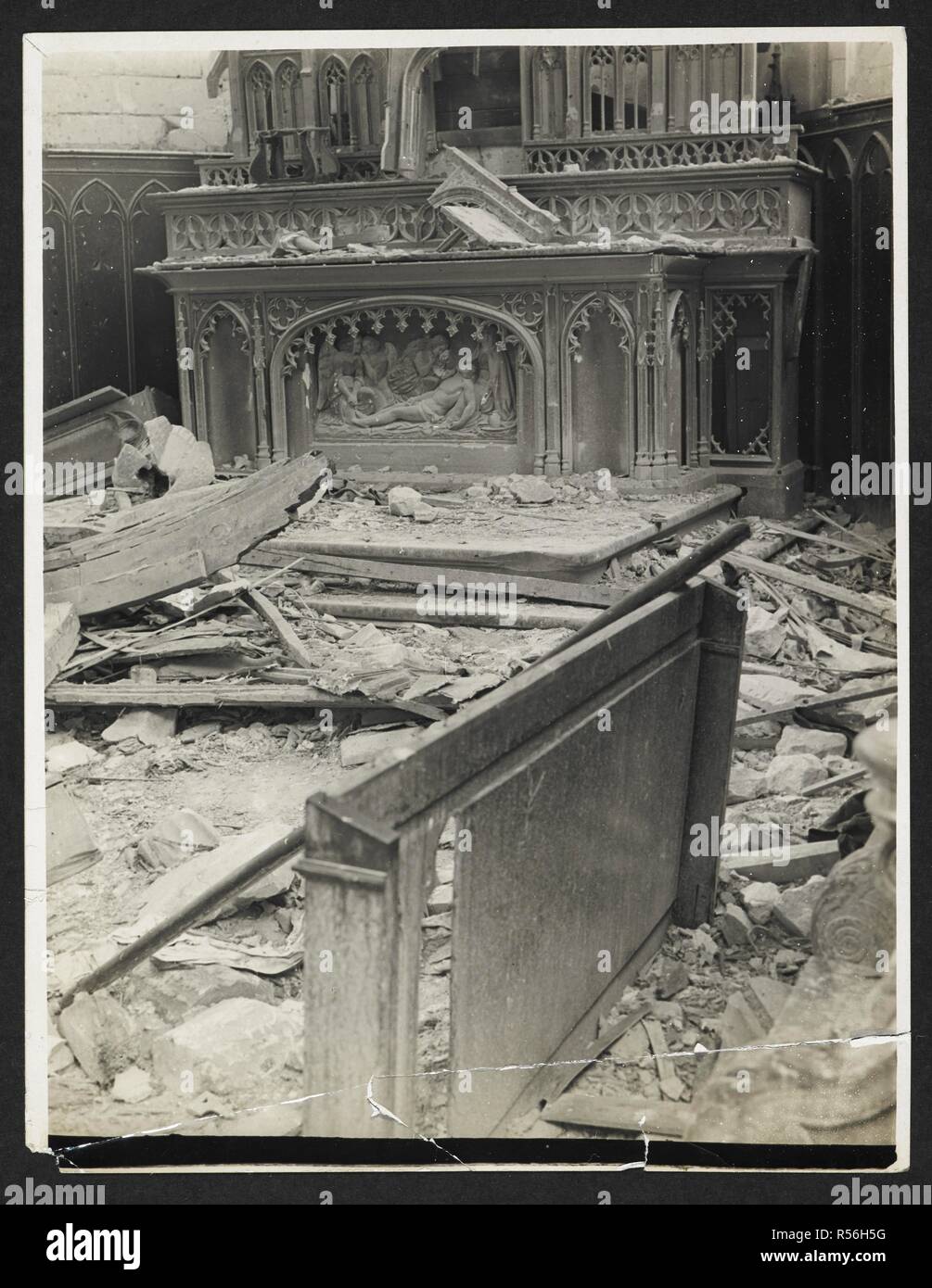 WW1 1915 german photo interior of church Poelkapelle Belgium WW1 1915 german photo interior of church Poelkapelle Belgium