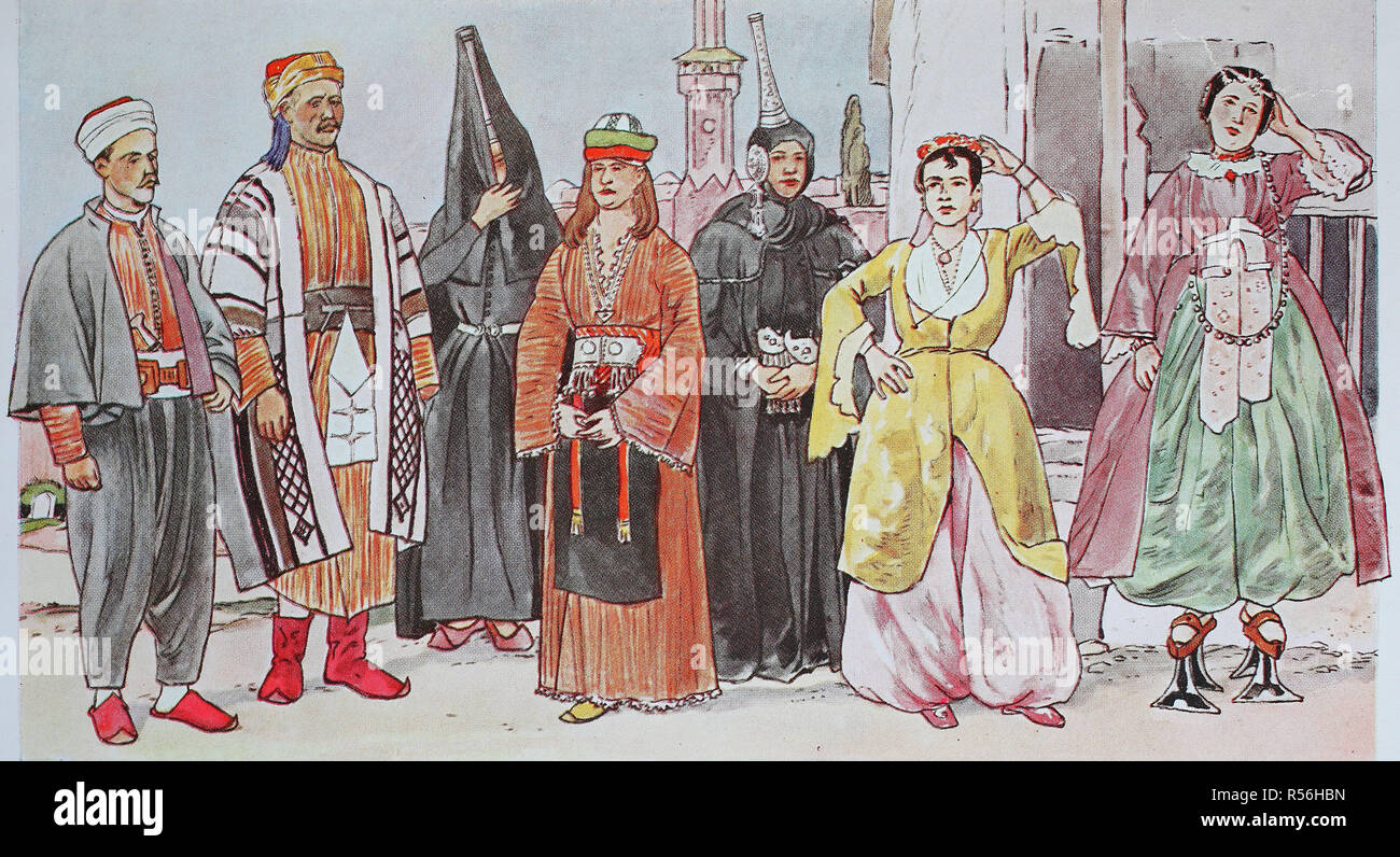 Clothes historical fashion in Arabia illustration Arabia Stock