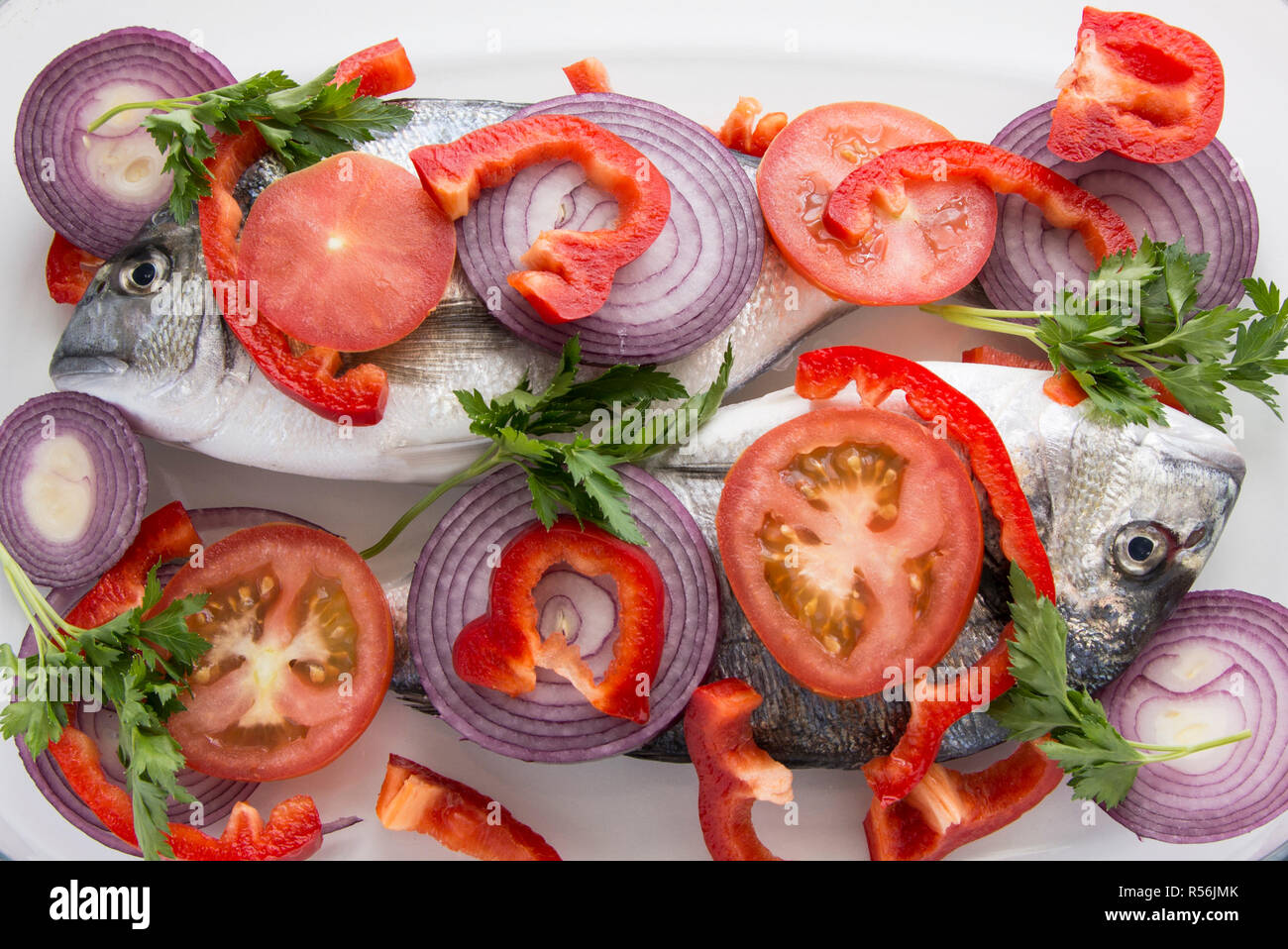 Dirodo Fish Dorado fish mediterranean recipes Stock Photo - Alamy