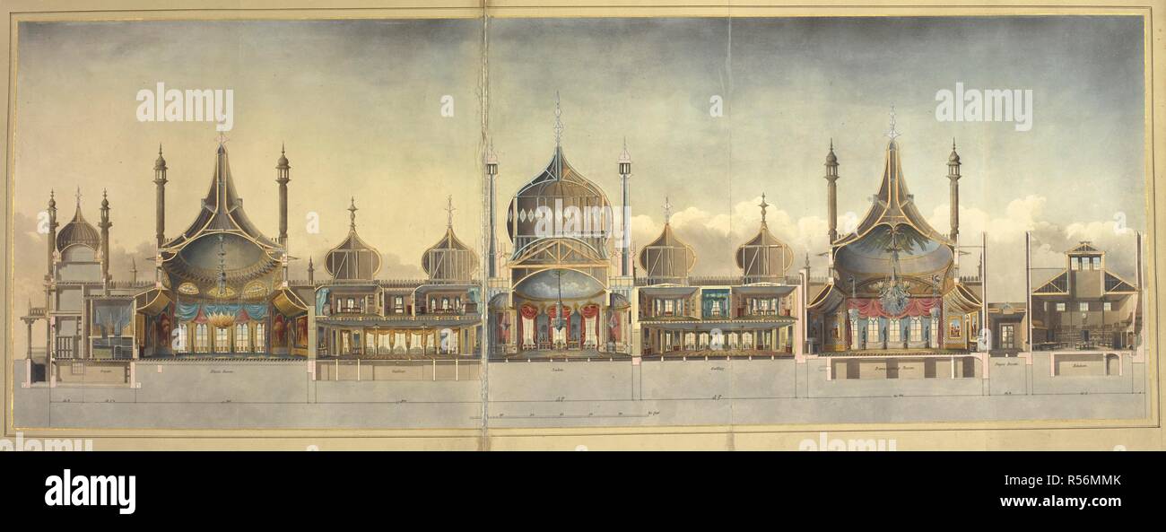 A cross section of the Royal Pavilion at Brighton. The Royal Pavilion
