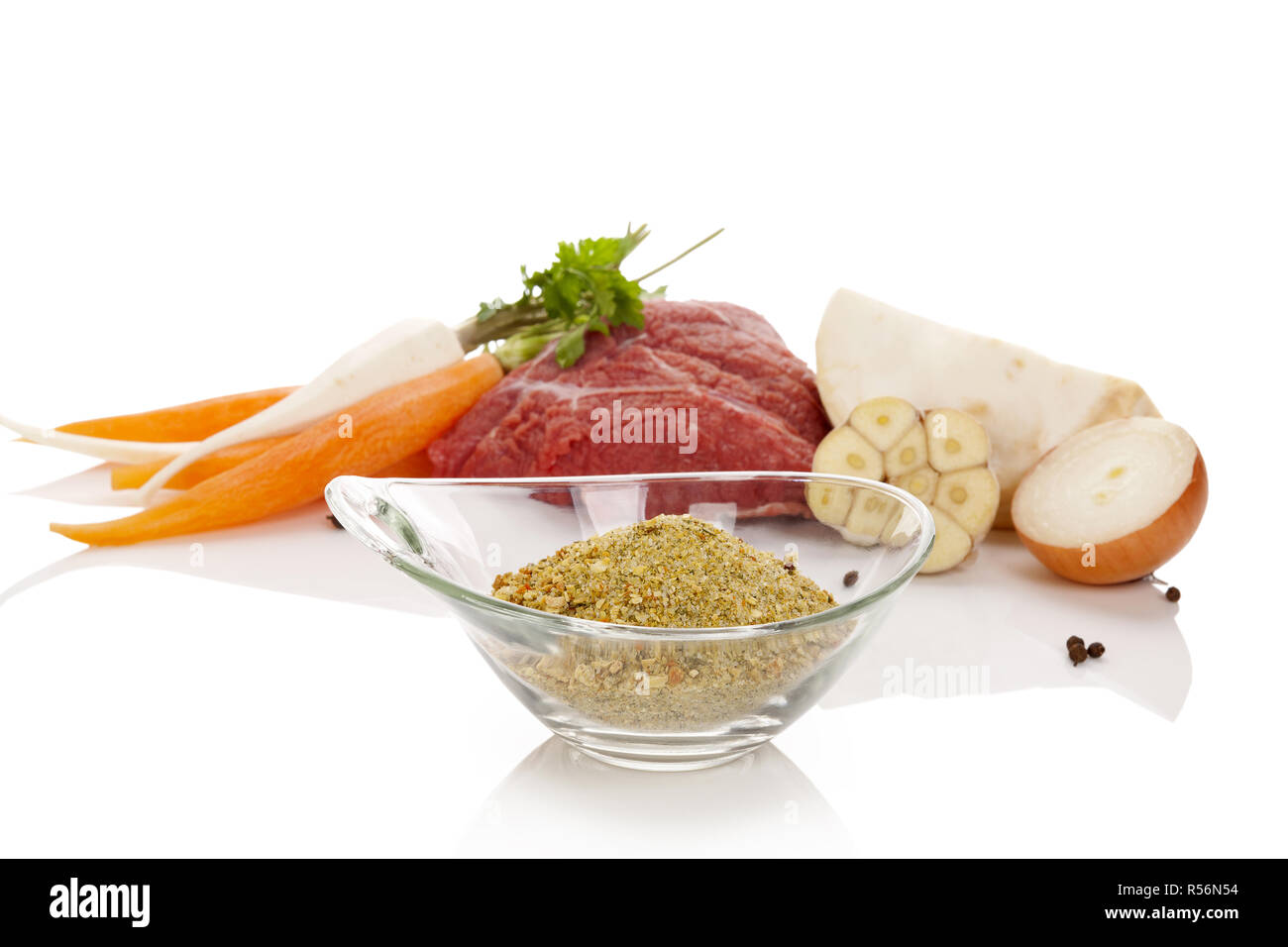 Bouillon ingredients isolated Stock Photo Alamy