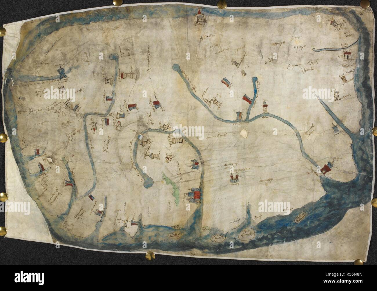 A 16th century map of Ireland. Map of Ireland. 1st half of the 16th