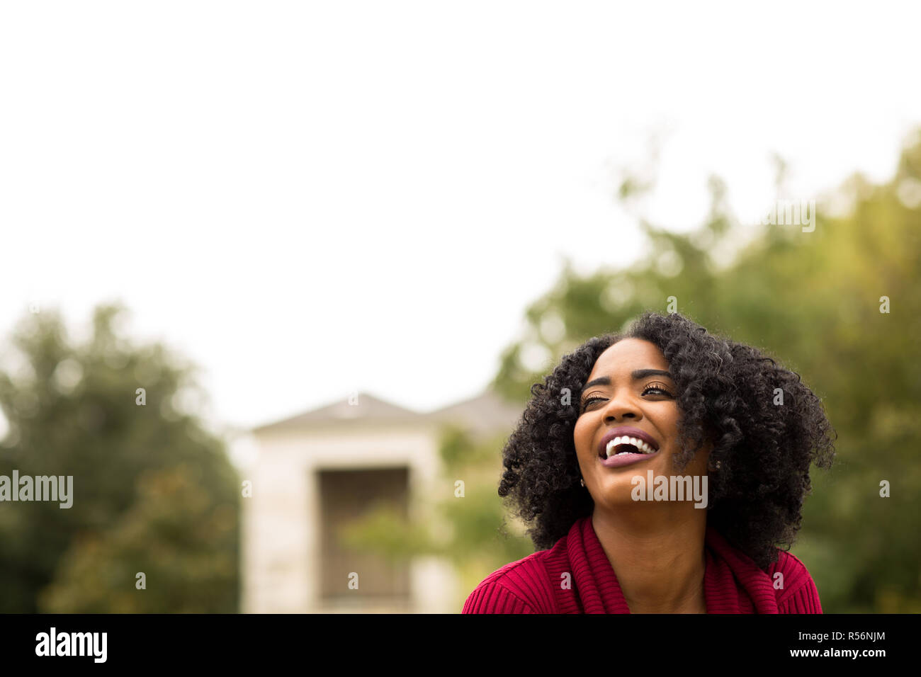 Beautiful Confident African American Woman Smiling Outside Stock Photo ...