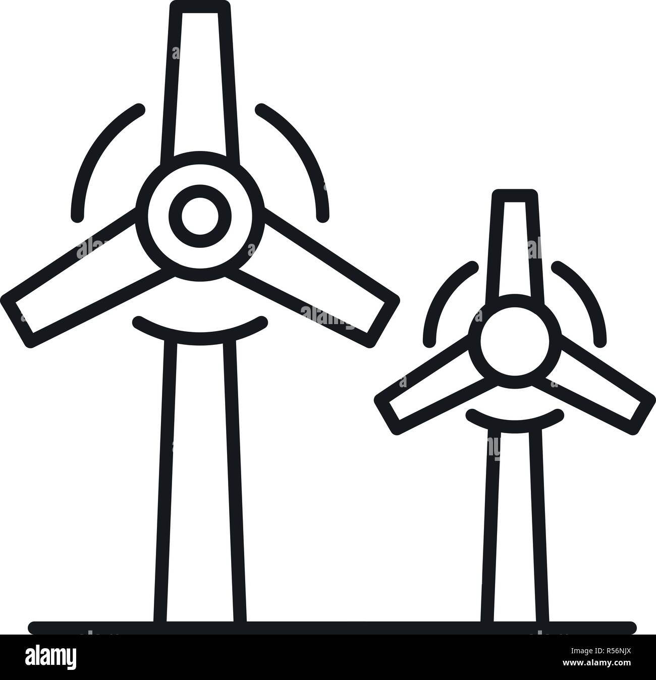 Wind power plant icon. Outline illustration of wind power plant vector ...