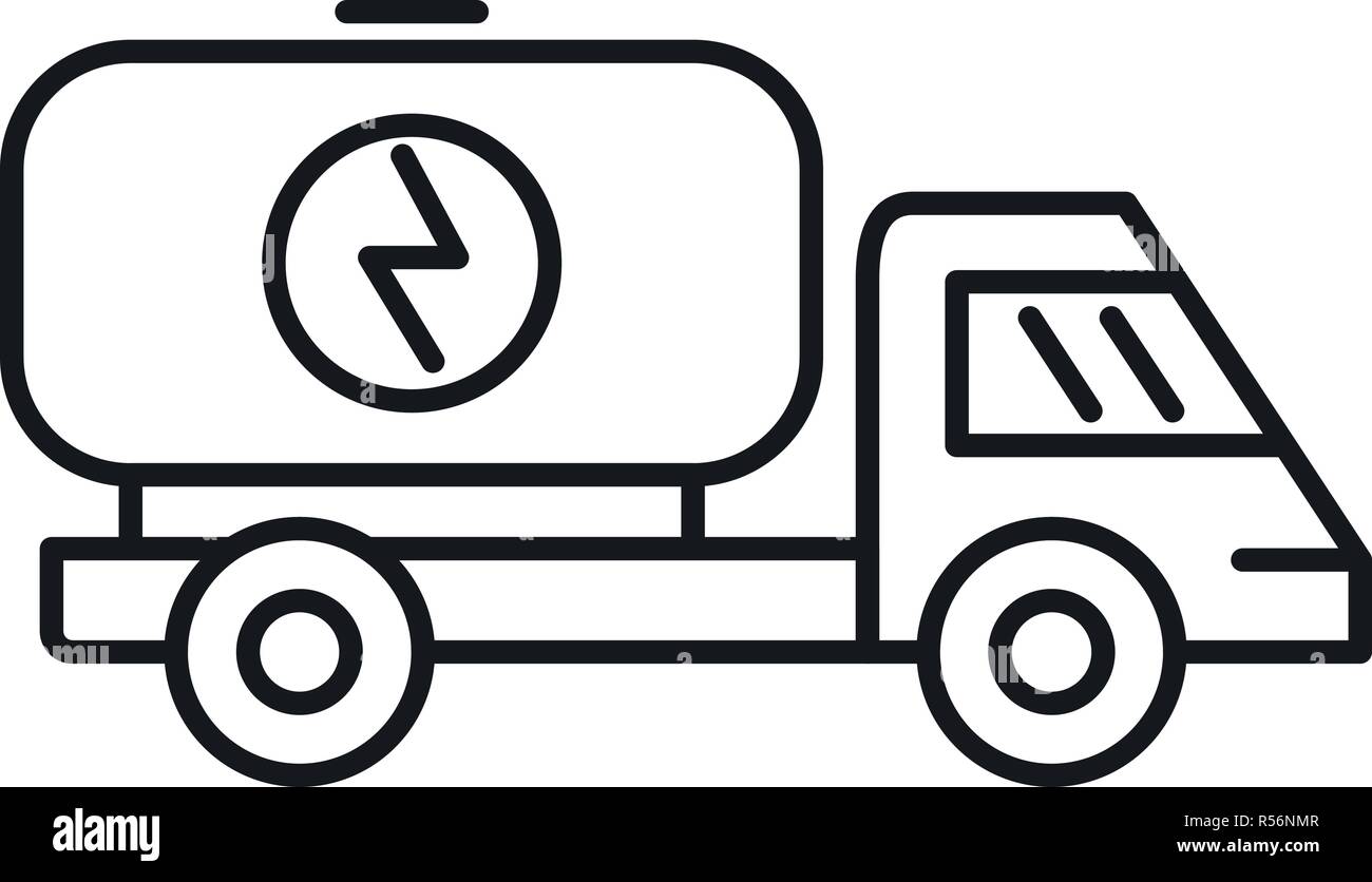 Eco energy truck icon. Outline illustration of eco energy truck vector ...
