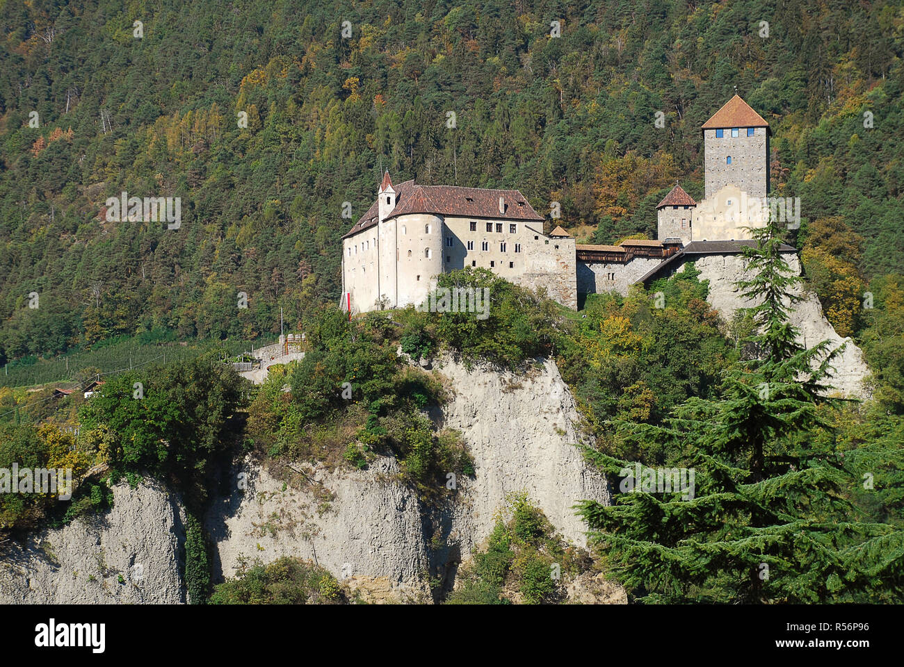 Tyrol Castle in Tirolo, South Tyrol, Italy. Tyrol Castle is home to the South Tyrolean Museum of Culture and Provincial History Stock Photo