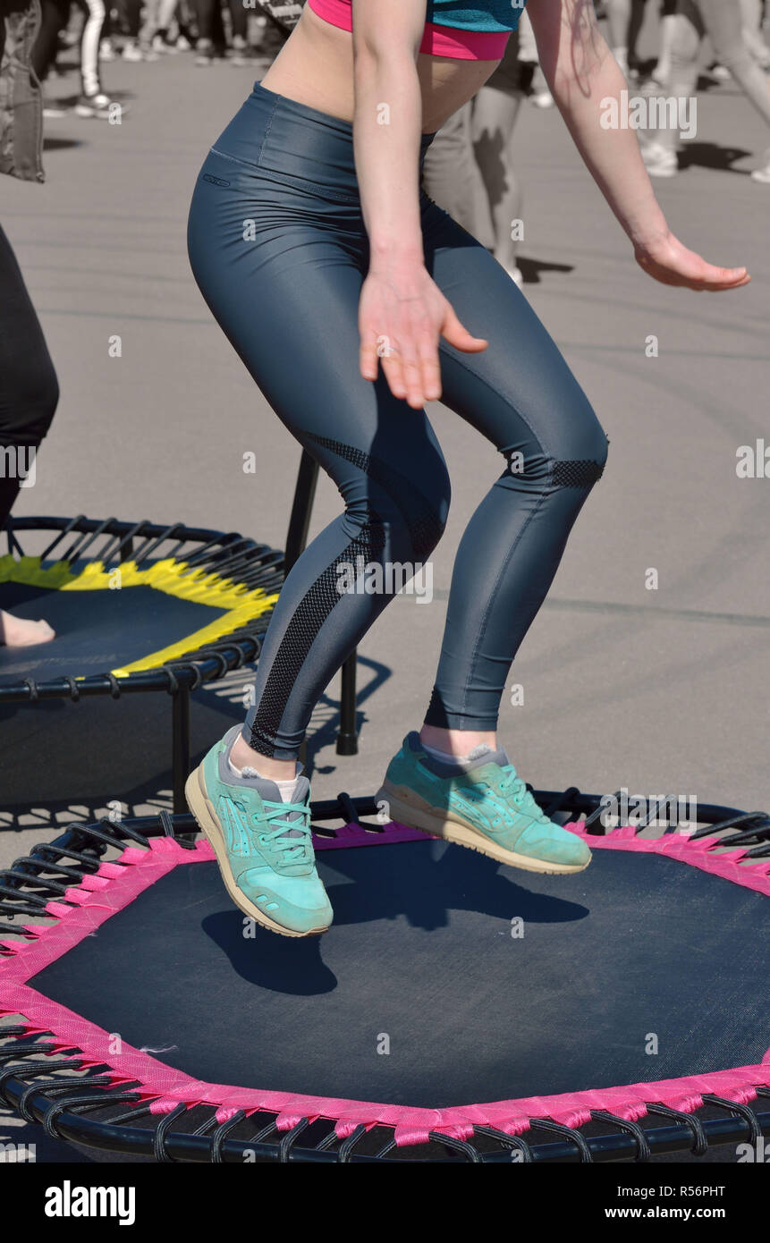 Mini trampoline workout hires stock photography and images Alamy