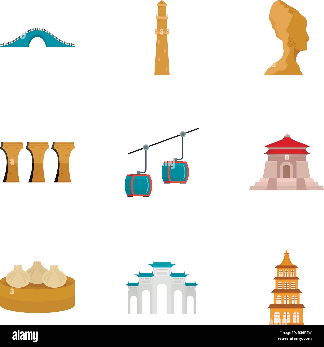 Welcome thailand icon set. Flat set of 9 welcome thailand vector icons for web design Stock Vector