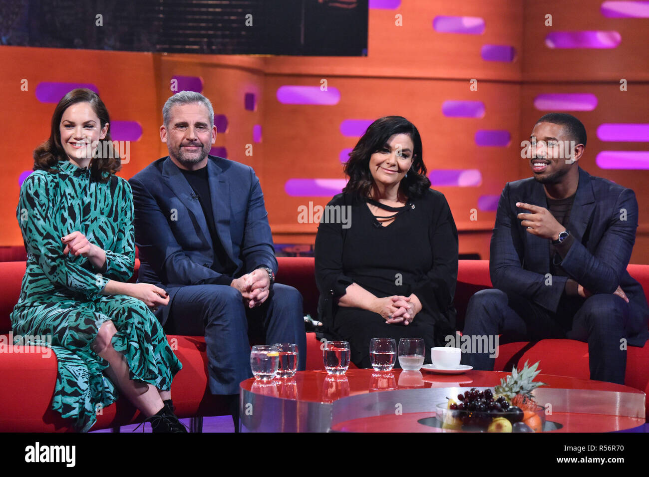 avis måle Jeg var overrasket left to right) Ruth Wilson, Steve Carell, Dawn French, and Michael B Jordan  during the filming of the Graham Norton Show at BBC Studioworks 6  Television Centre, Wood Lane, London, to be