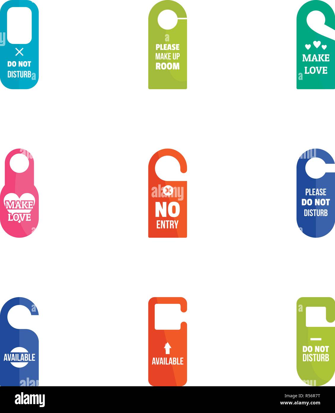 Door tag icon set. Flat set of 9 door tag vector icons for web design ...