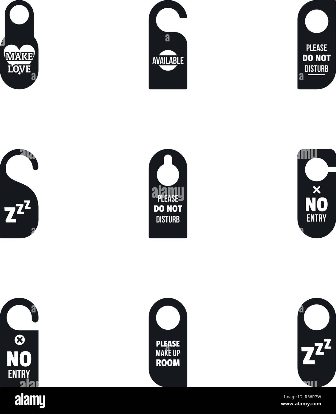 Door tag icon set. Simple set of 9 door tag vector icons for web design ...
