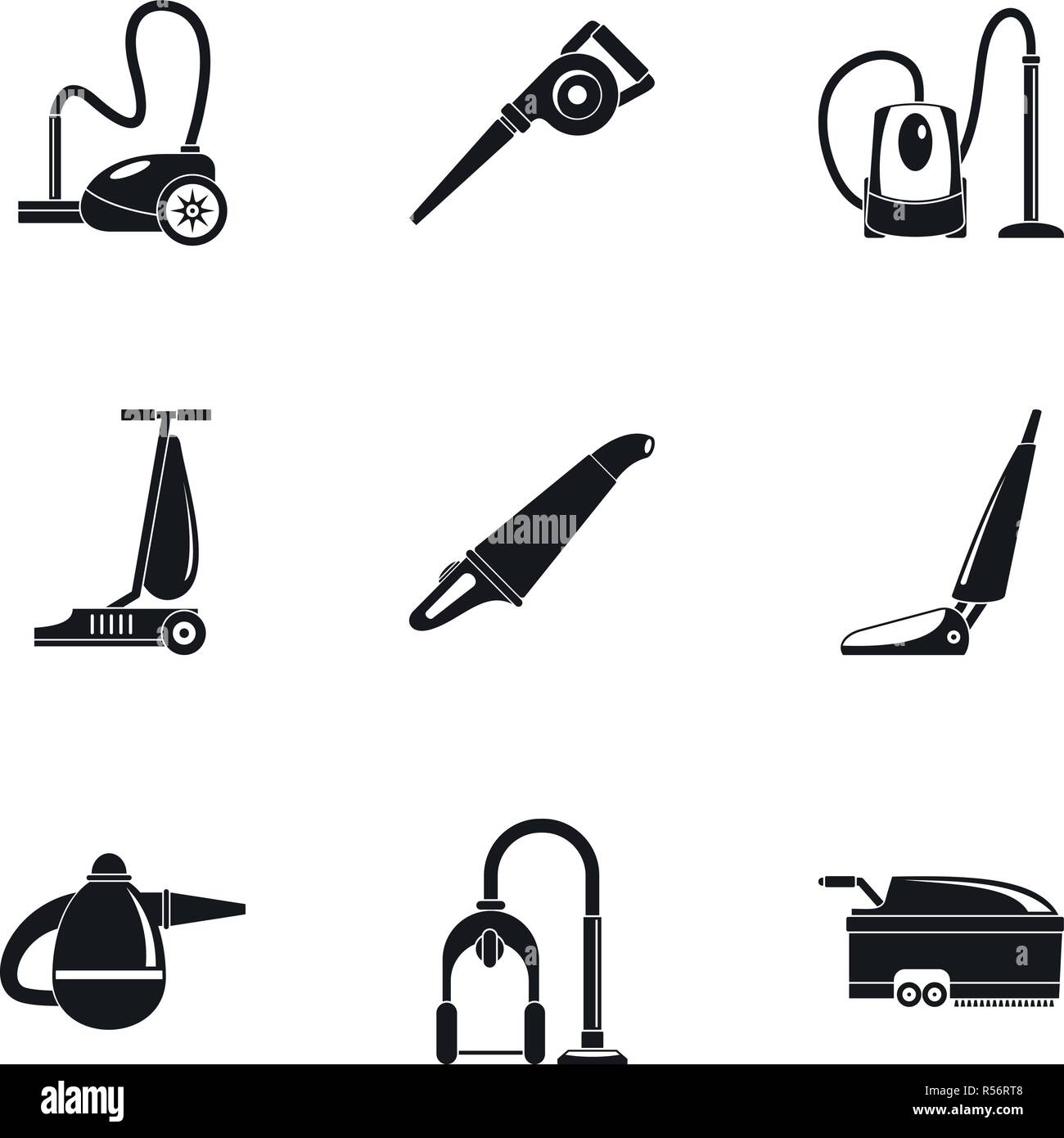 House vacuum cleaner icon set. Simple set of 9 house vacuum cleaner vector icons for web design on white background Stock Vector