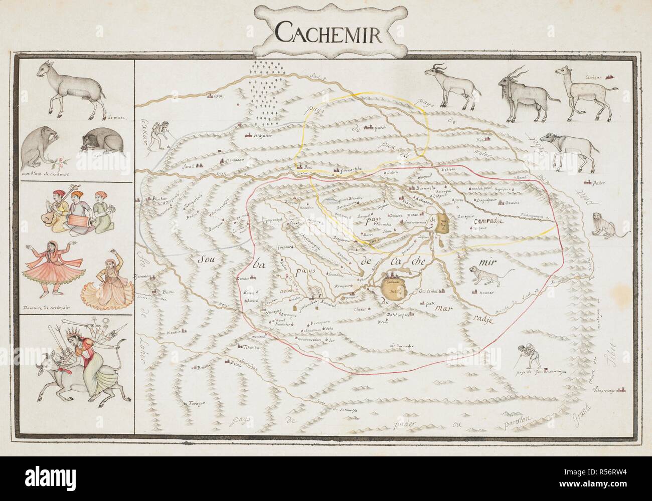 A map of the Mughal province of Cachemir (Kashmir). Album illustrating ...