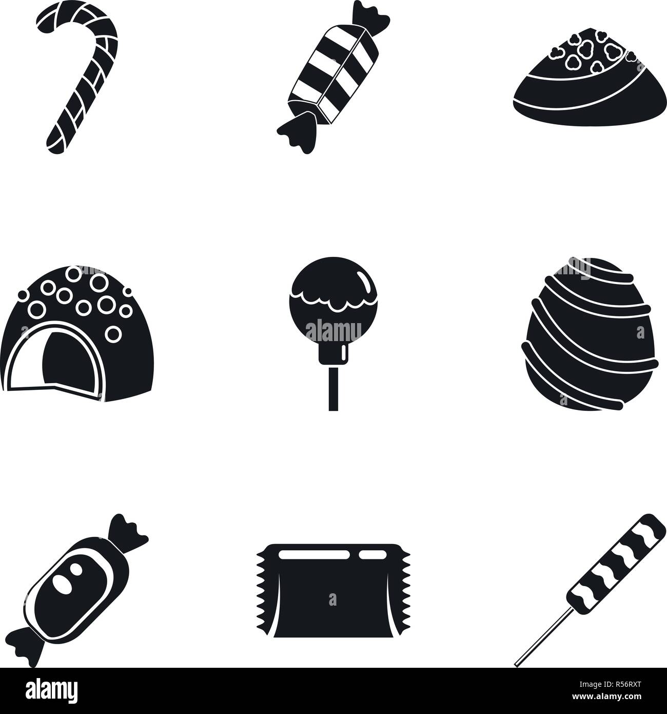 Sweet bonbon icon set. Simple set of 9 sweet bonbon vector icons for ...