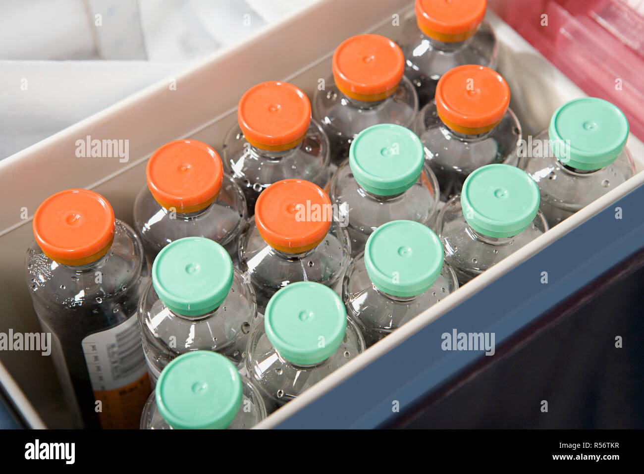 Bottles of liquid in a hospital Stock Photo Alamy