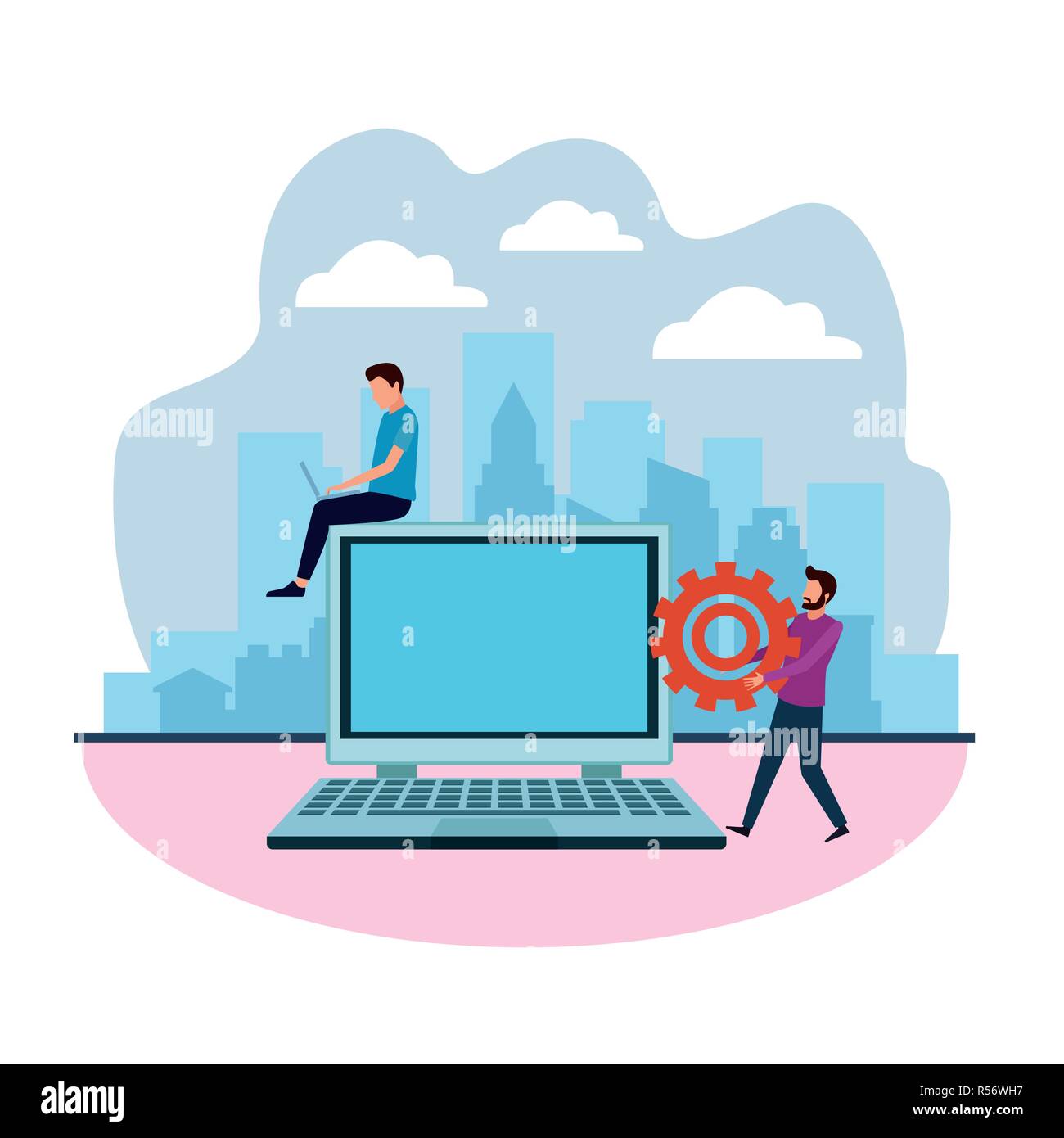 computer design teamwork Stock Vector Image & Art - Alamy