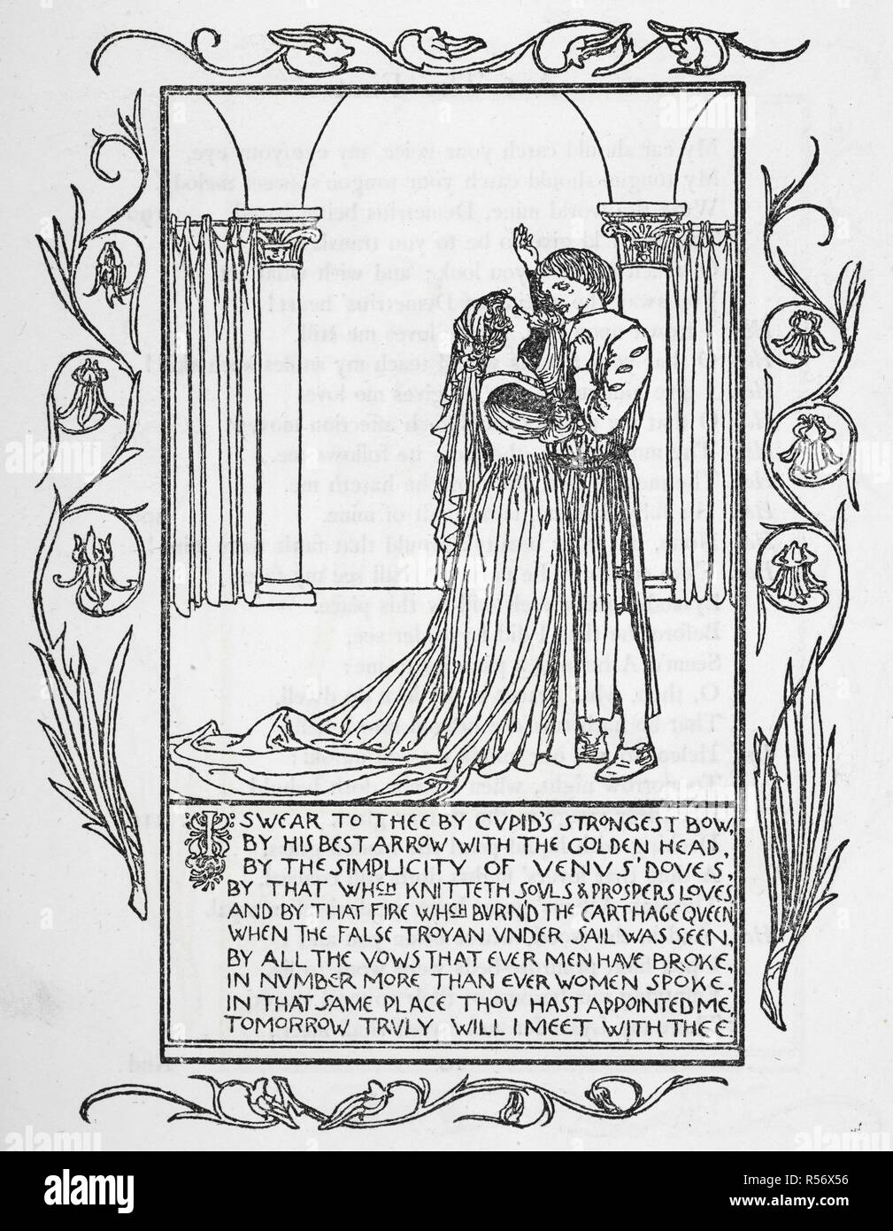 A man and a woman embracing. A Midsummer Night's Dream ... Illustrated by R. A. Bell. Edited with an introduction by Israel Gollancz. London : J. M. Dent & Co., 1895. Source: K.T.C.35.a.7, plate 9. Language: English. Author: SHAKESPEARE, WILLIAM. Stock Photo