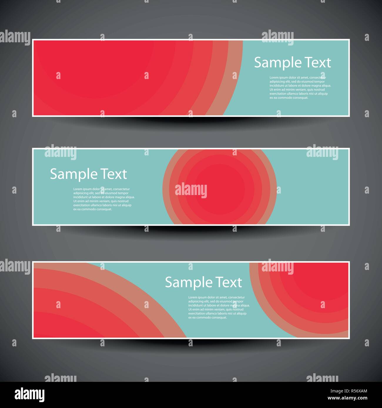 Set of Three Colorful Headers or Banners with Abstract Design Template ...