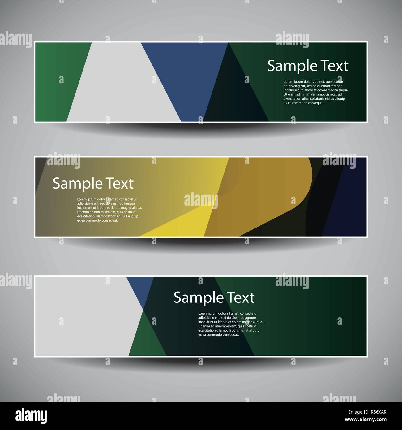 Set of Three Colorful Headers or Banners with Abstract Design Template ...