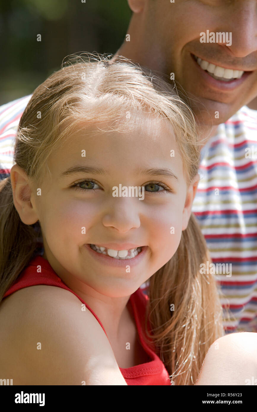 Girl with father Stock Photo - Alamy