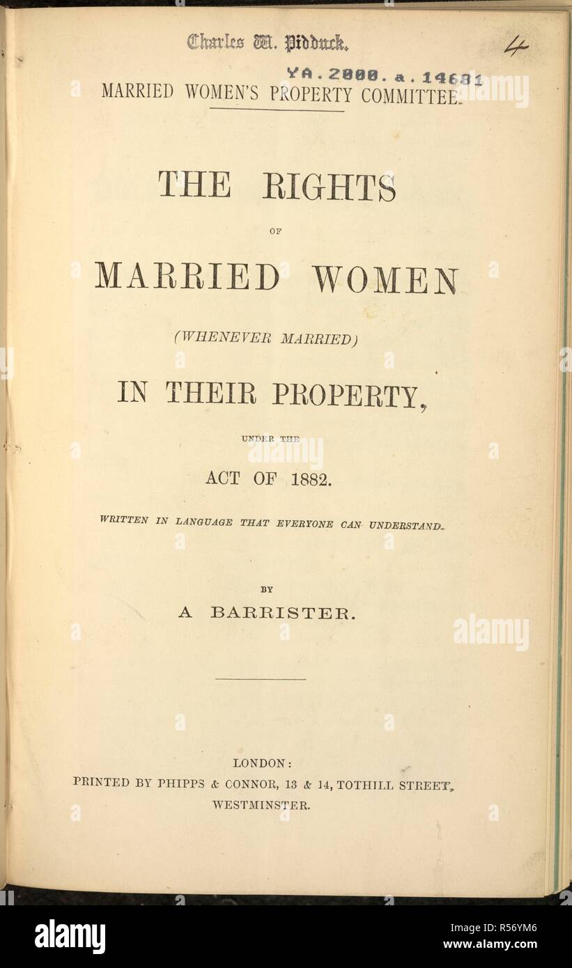 Married women's property act hi-res stock photography and images - Alamy