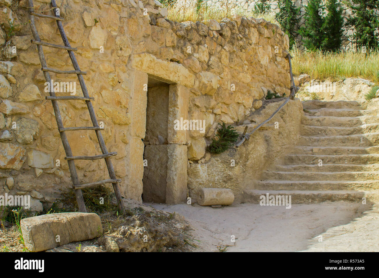 A retro style stone house in the open air museum of Nazareth Village