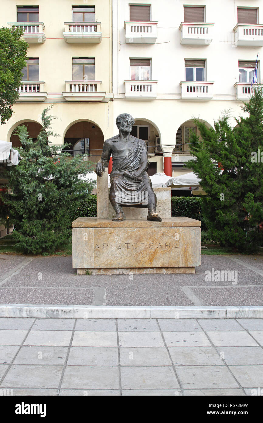 THESSALONIKI, GREECE - JUNE 30: Aristotle statue in Thessaloniki on