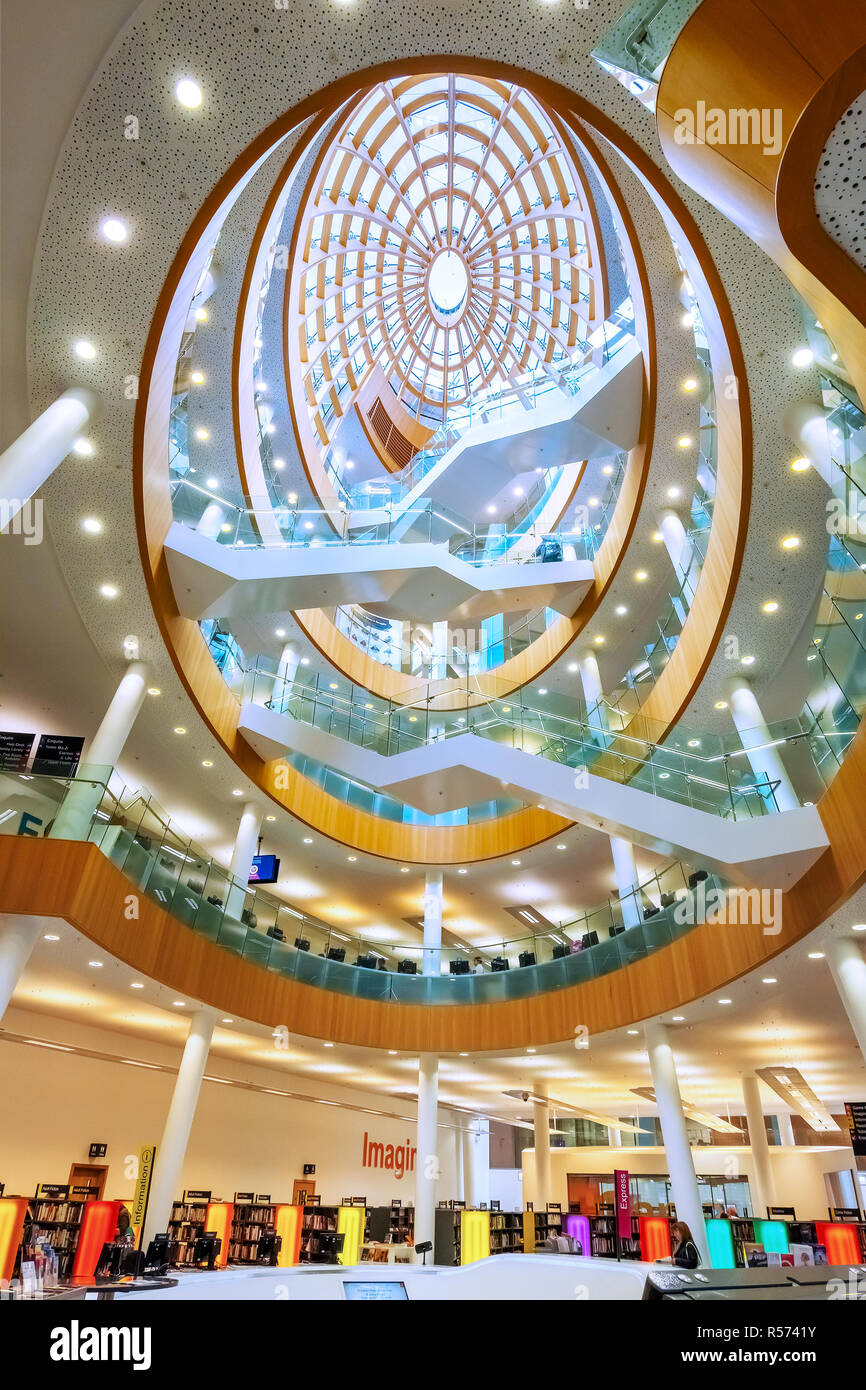 Liverpool, UK - May 16 2018: Liverpool Central Library designed by John Grey Weightman completed in 1860, in 2009, older building was replaced by new  Stock Photo