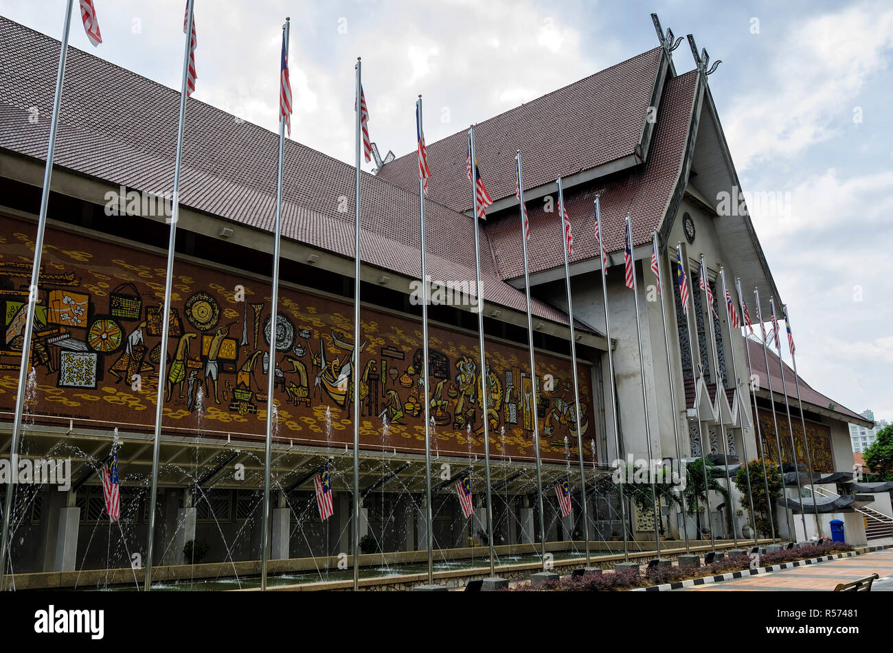 Kuala Lumpur, Malaysia - September 1, 2017: The exterior building architecture of Muzium Negara in Kuala Lumpur, Malaysia - View of the Malaysian Nati Stock Photo