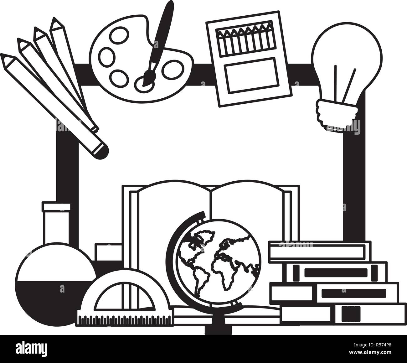 education supplies equipment school vector illustration Stock Vector