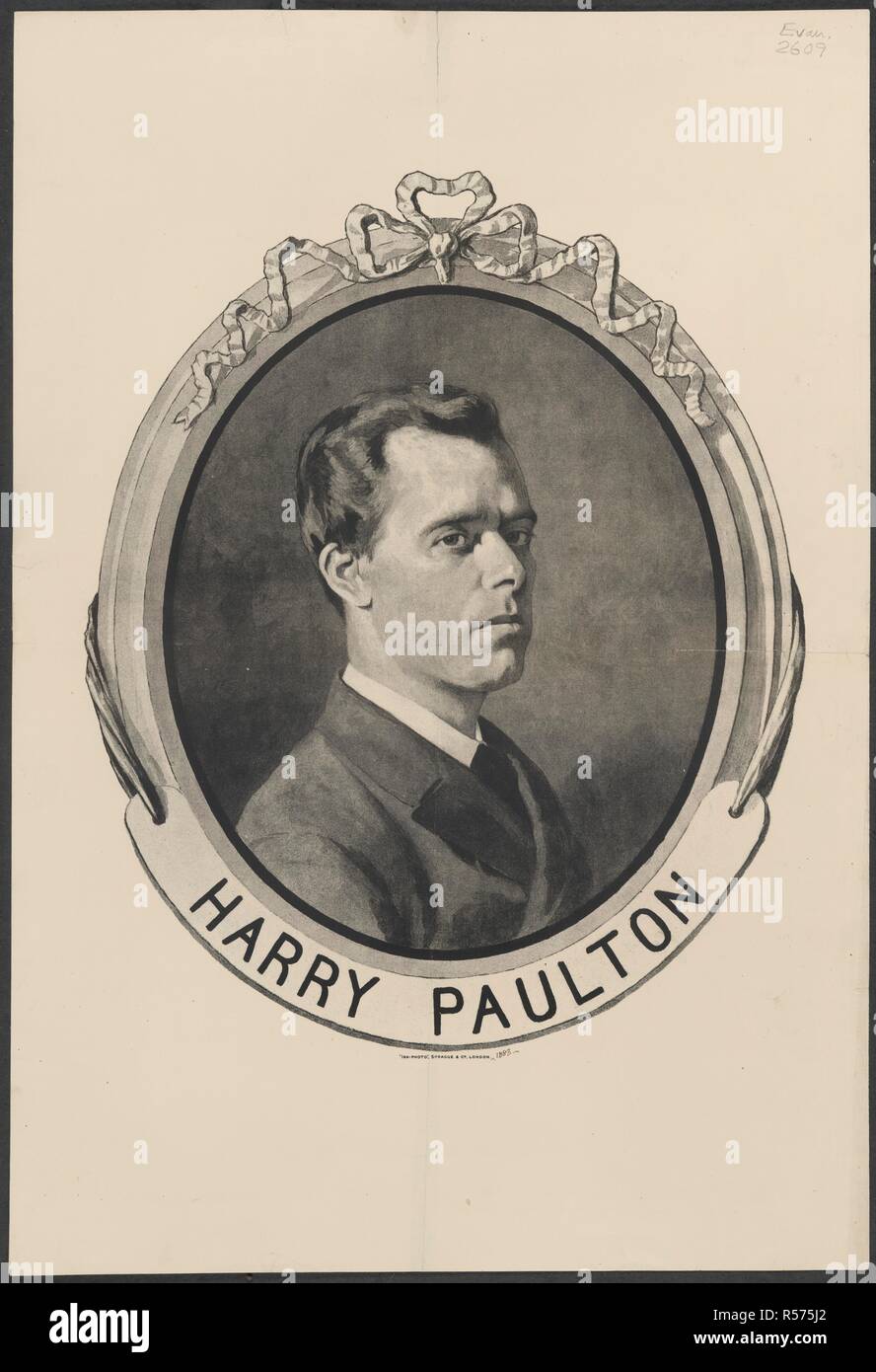 Harry Paulton. A collection of pamphlets, handbills, and miscella. London, 1800 - 1895. Harry Paulton (1842-1917). Actor and playwright. Portrait.  Image taken from A collection of pamphlets, handbills, and miscellaneous printed matter relating to Victorian entertainment and everyday life.  Originally published/produced in London, 1800 - 1895. . Source: EVAN.2609,. Language: English. Stock Photo