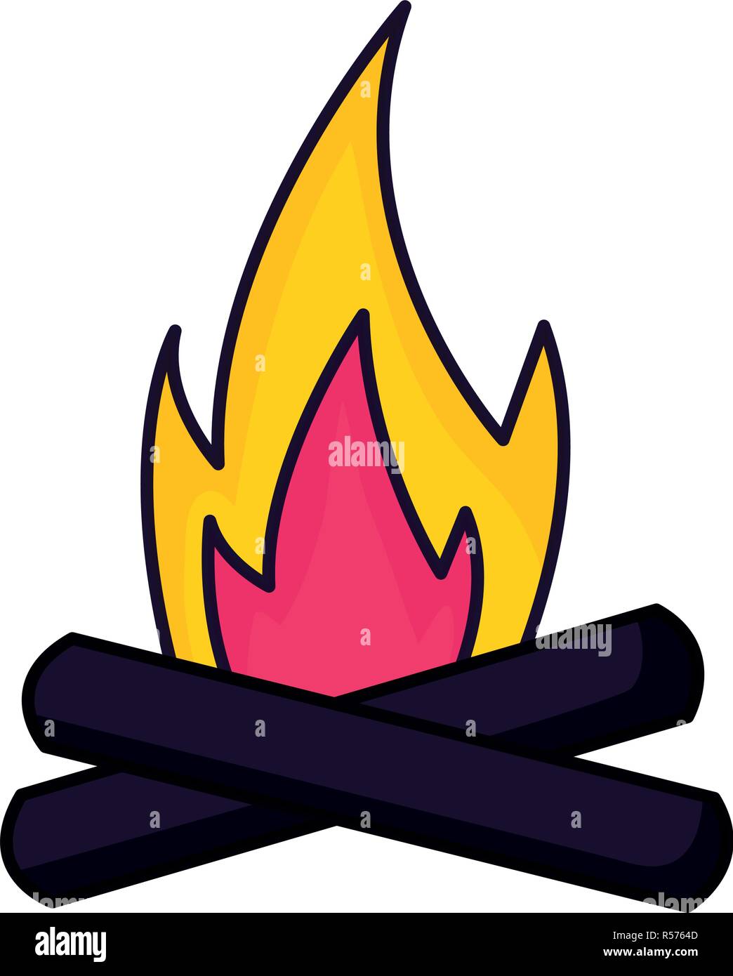 bonfire flame on white background vector illustration Stock Vector ...