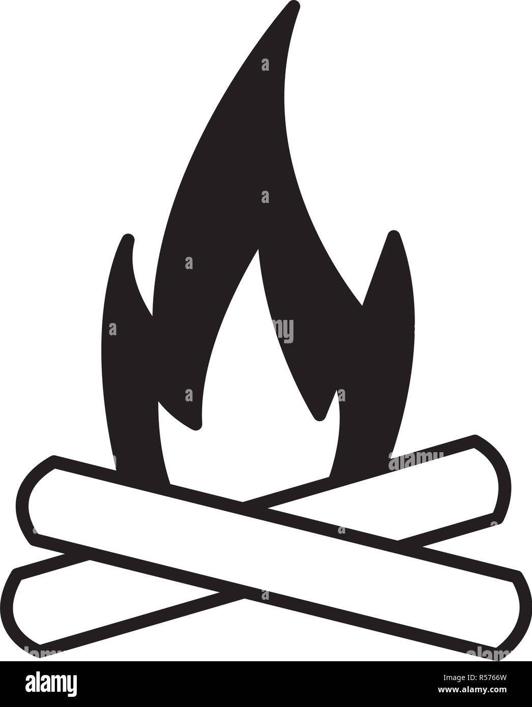 bonfire flame on white background vector illustration Stock Vector ...