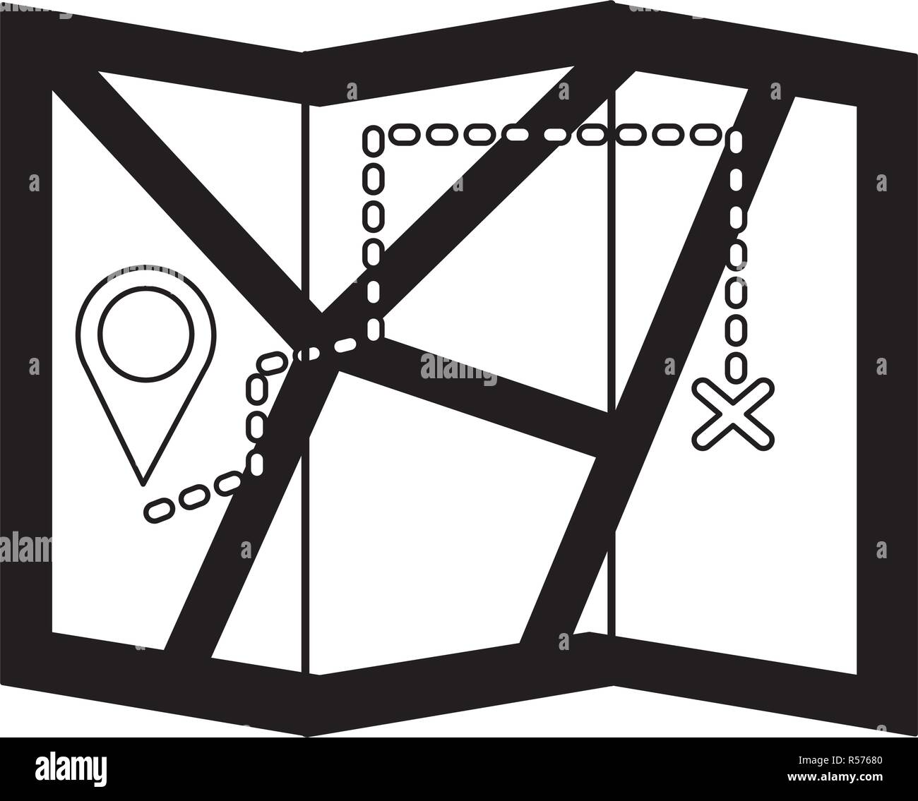 map tracking navigation on white background vector illustration Stock ...