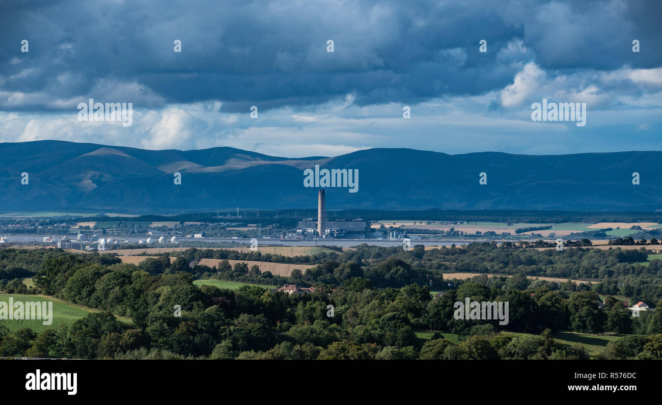 A landscape showing a factory on the banks of the Forth River Stock ...