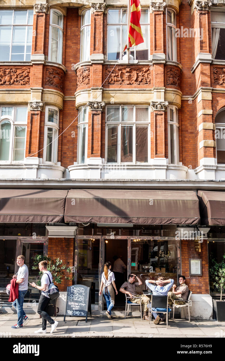 London England,UK,Westminster,Buckingham Court,exterior,outside exterior,mixed use building,Bon Gusto,restaurant restaurants food dining cafe cafes,It Stock Photo