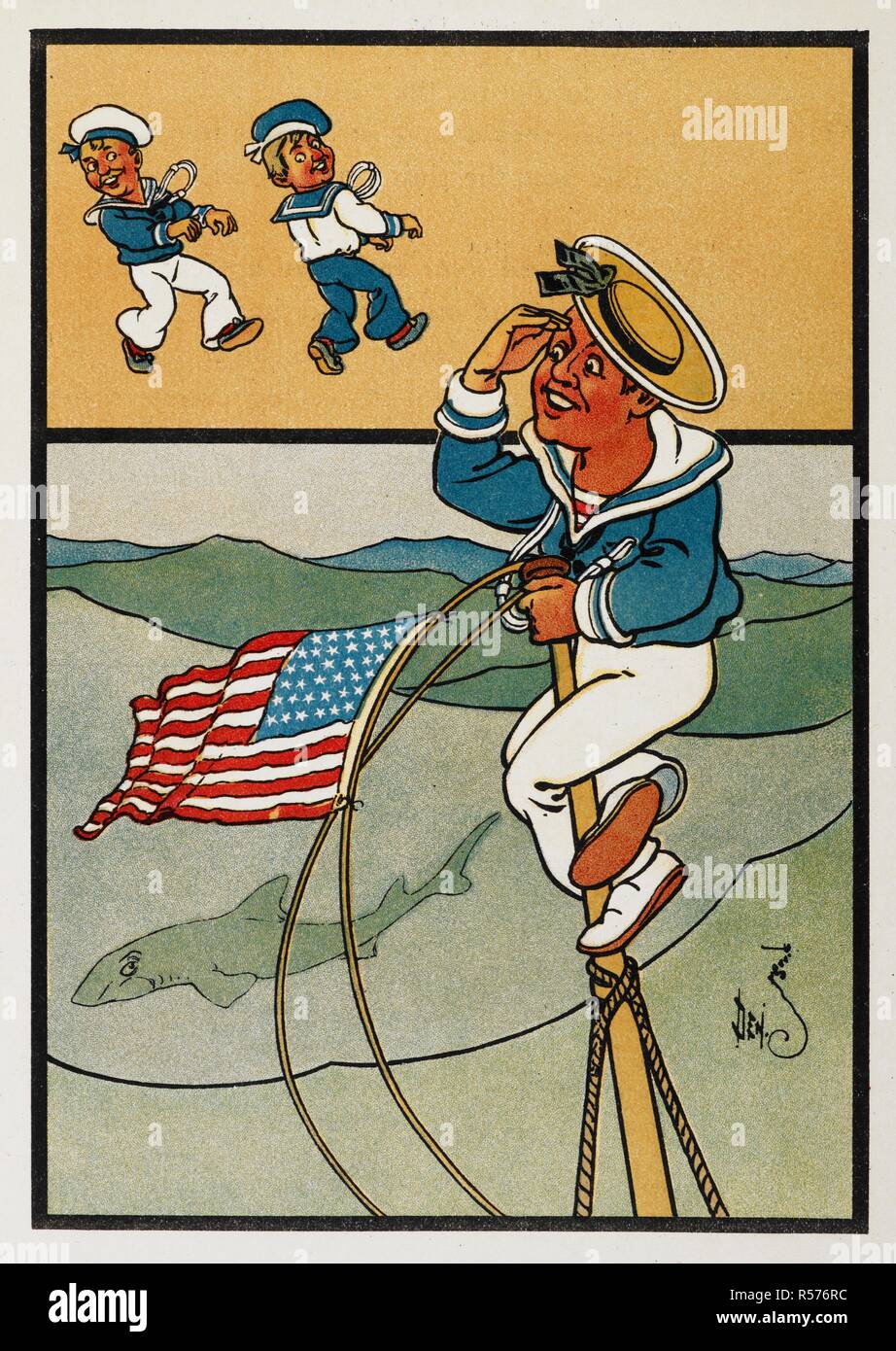 'The sailor'. A colour illustration for a children's book. When I grow up. [With illustrations by the author.]. New York : Century Co., 1909. Source: 12804.y.21. Author: Leason, Percy Alexander. Stock Photo