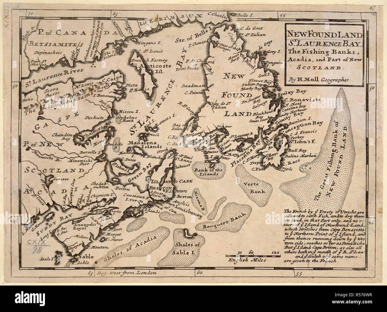 St Lawrence Newfoundland Map A Map Of Newfoundland, St. Lawrence Bay, The Fishing Banks, Acadia And Part  Of New Scotland. Newfoundland St. Laurence Bay, The Fishing Banks, Acadia,  And Part Of New Scotland. [London] : By