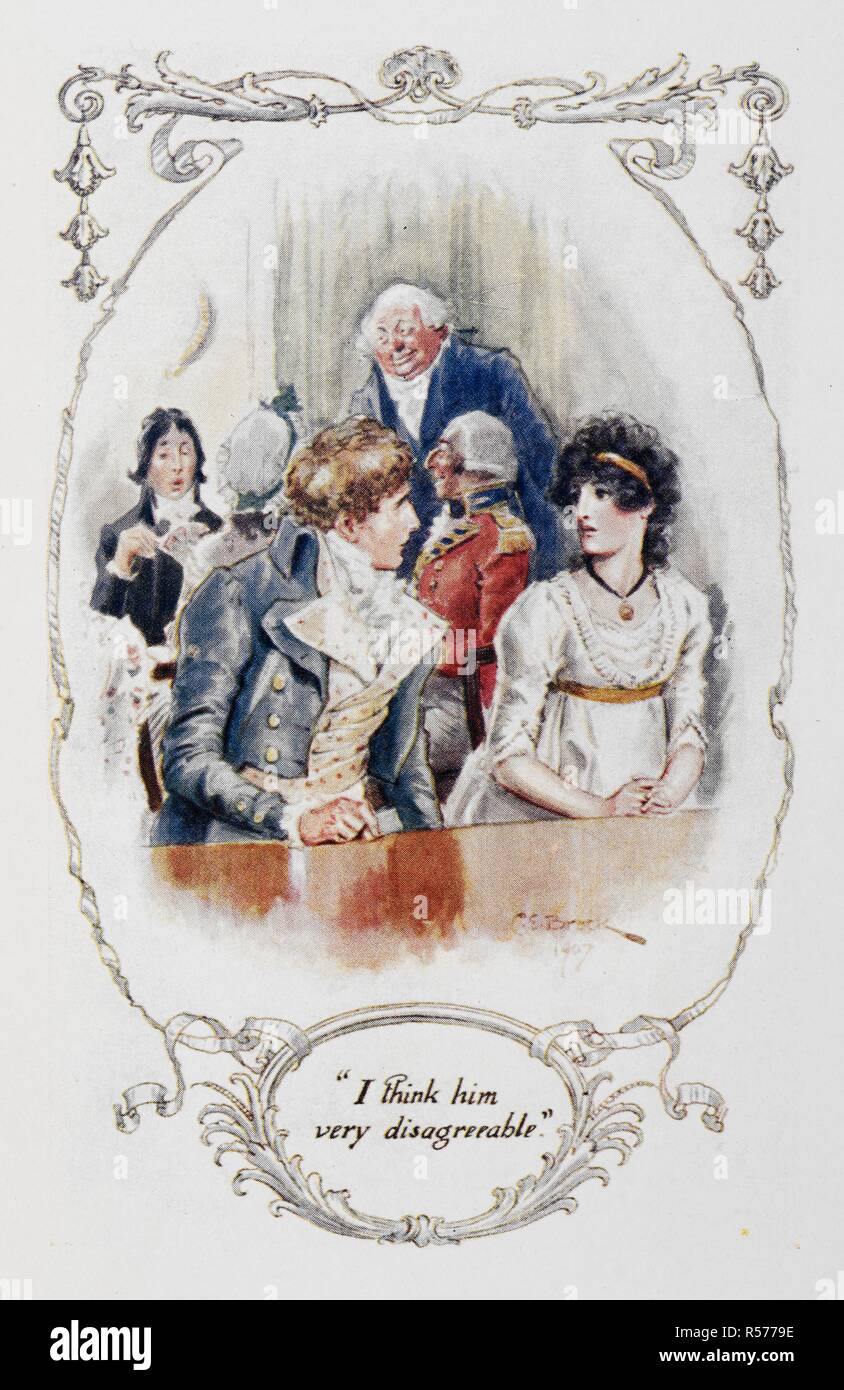 I Think Him Very Disagreeable Illustration To Pride And Prejudice The Novel By Jane Austen Pride And Prejudice London J M Dent Sons 1907 Source 0128 G 2 3 Opposite Page 64