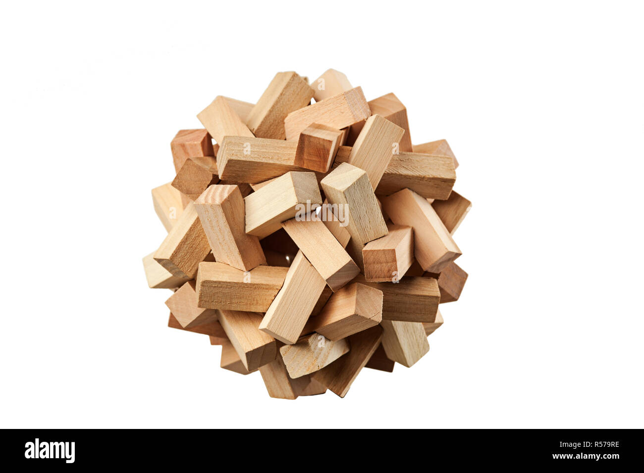 The wooden puzzle - game with blocks Stock Photo