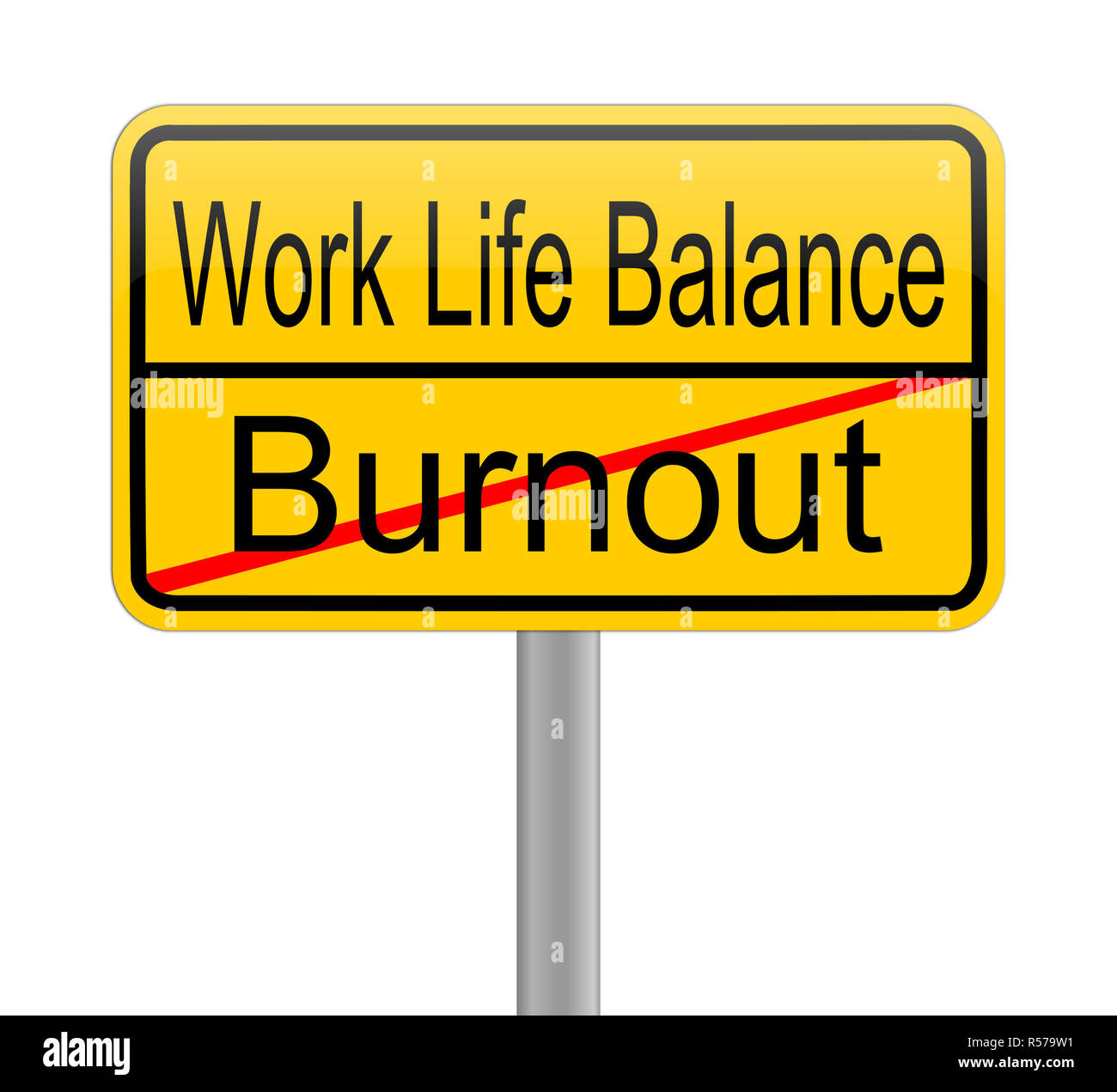 Work Life Balance - Burnout sign Stock Photo - Alamy