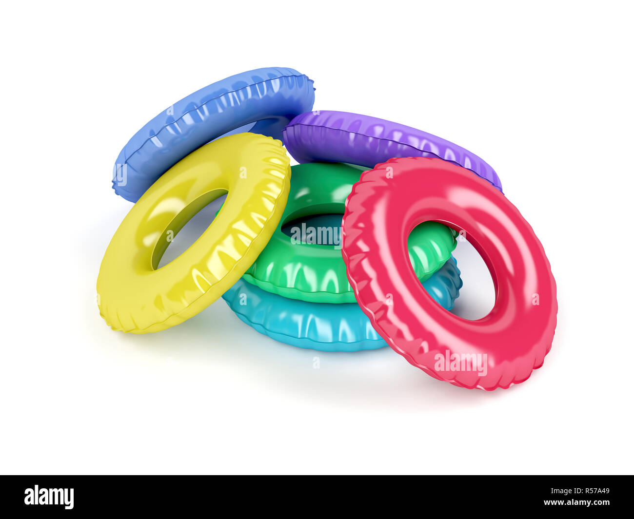 Colorful swim rings Stock Photo - Alamy