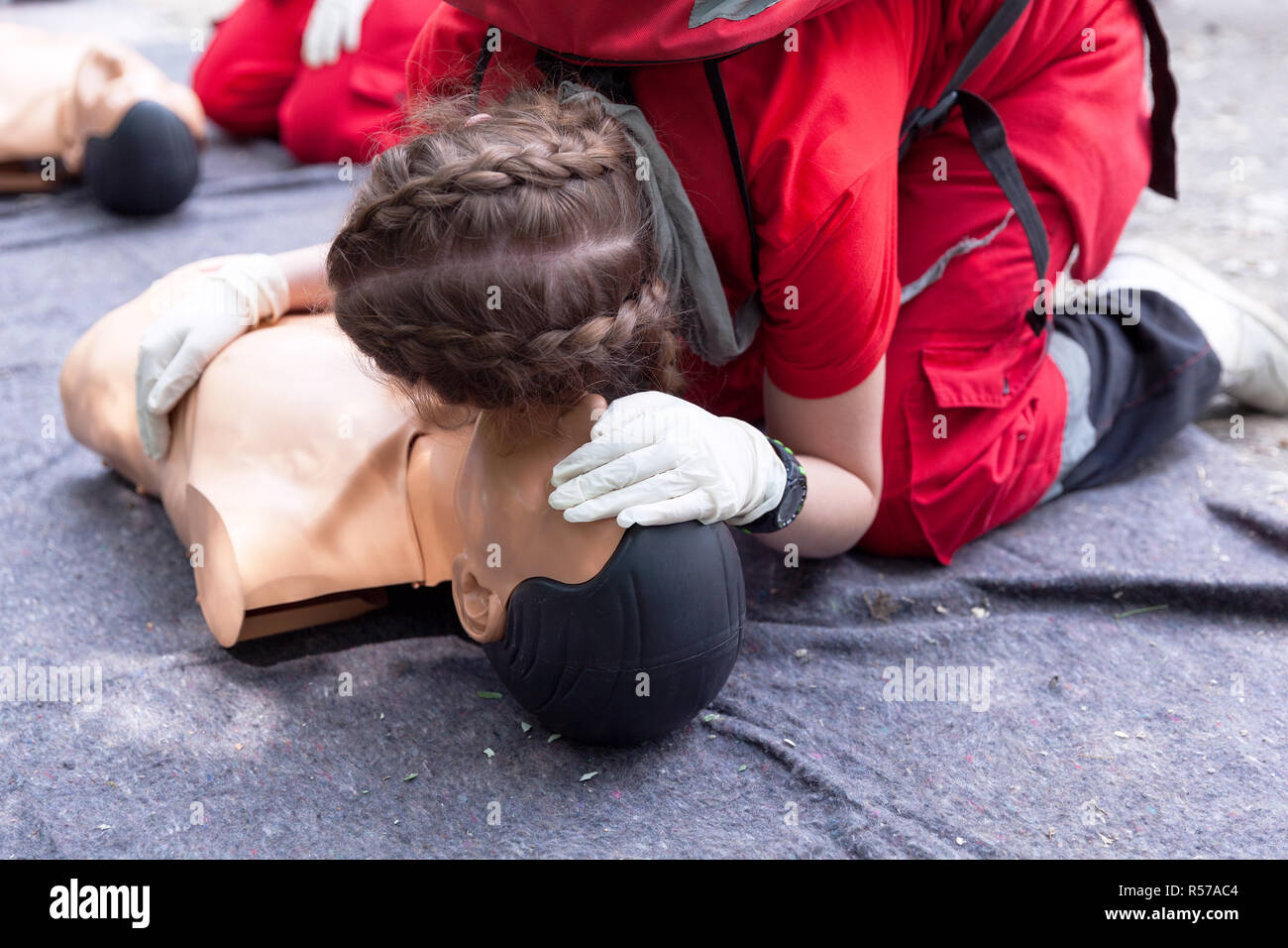 First aid training concept. CPR Stock Photo Alamy