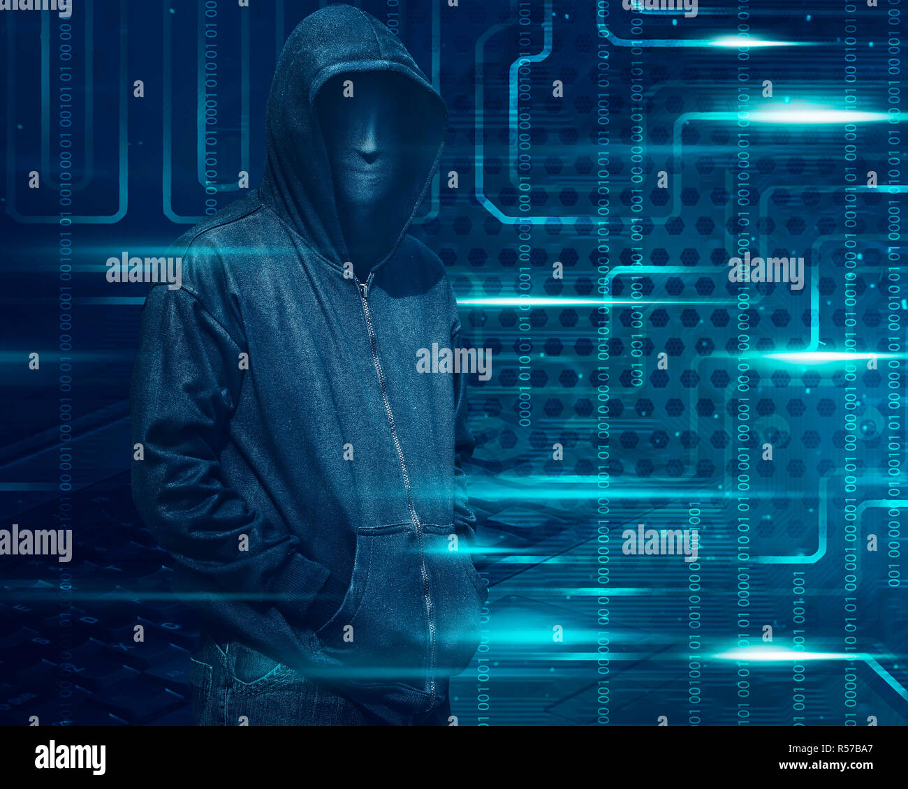 Portrait hacker mask binary code hi-res stock photography and images ...
