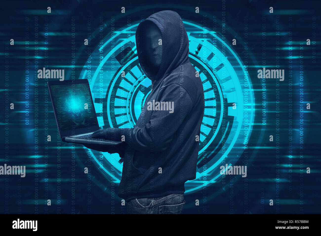 Hacker with laptop hacker security measure Stock Illustration  Adobe Stock