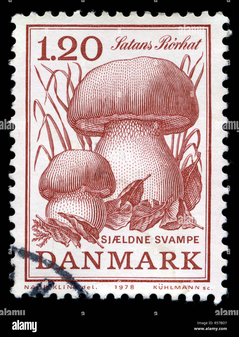 Postage stamp from Denmark in the Mushrooms series issued in 1978 Stock Photo